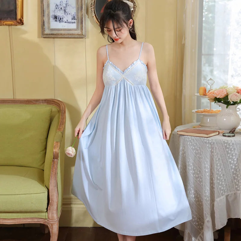 Embroidered Cotton Lace Nightdress