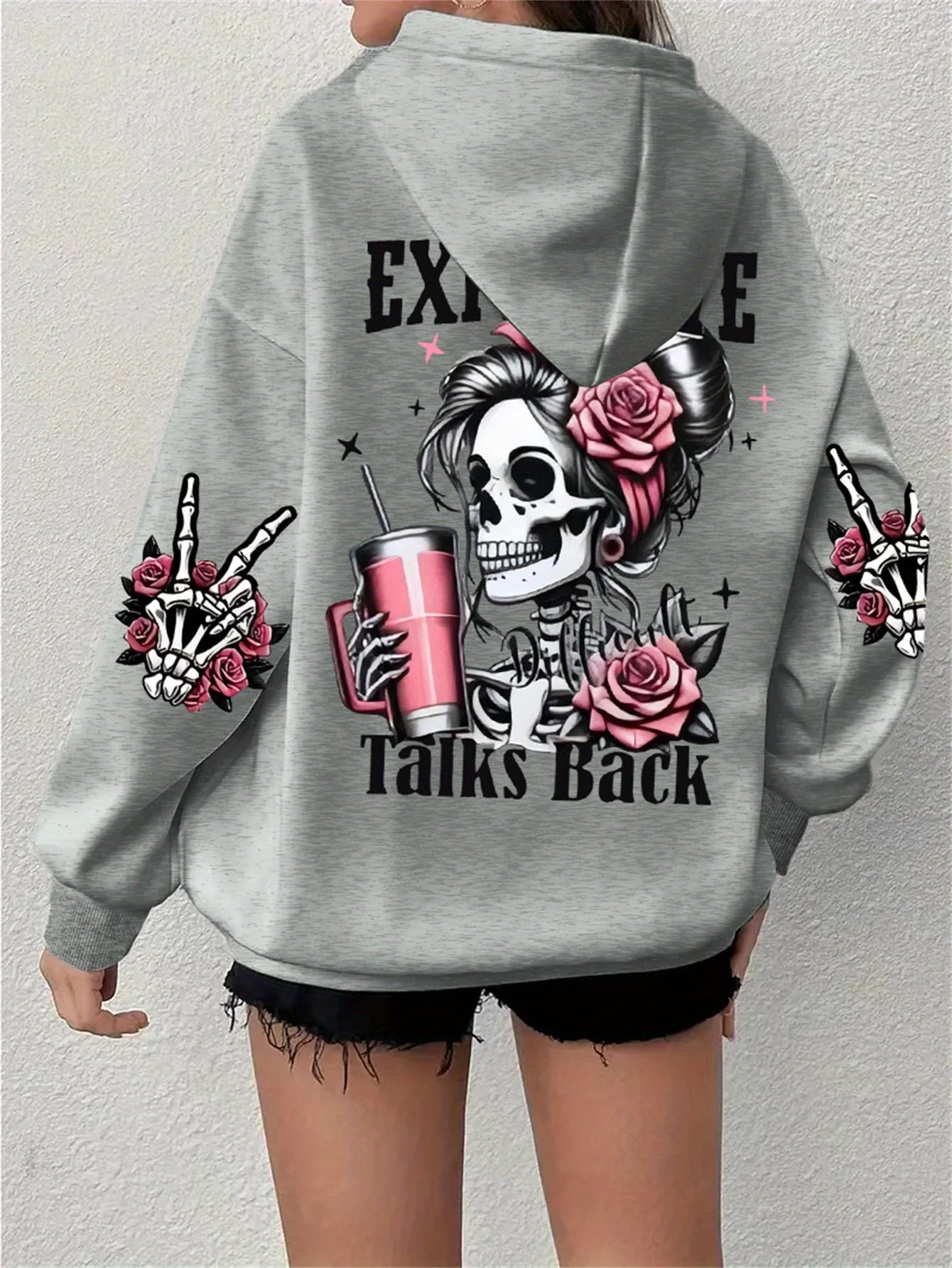 Funny Print Fleece Hoodie