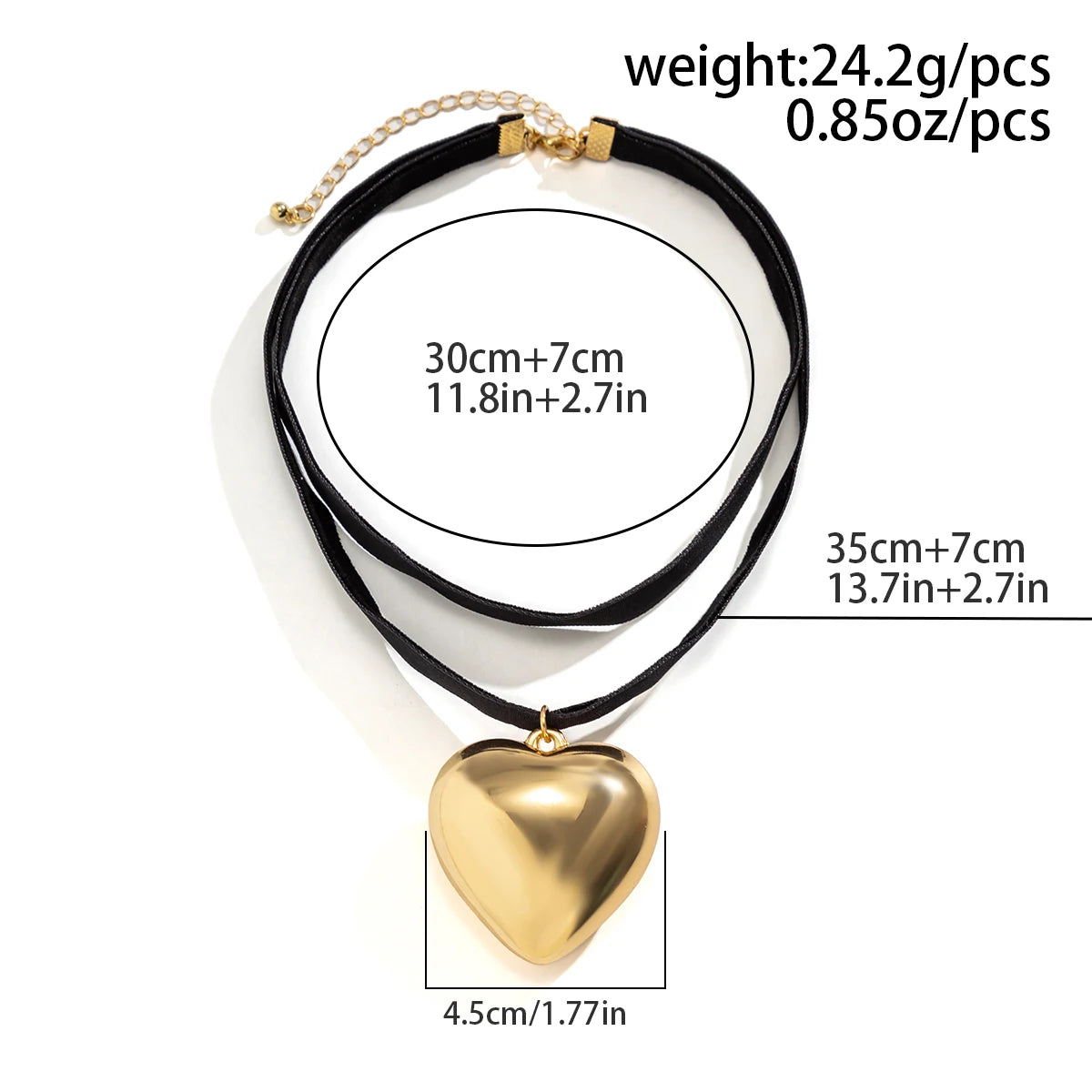 Oversized Velvet Heart Choker