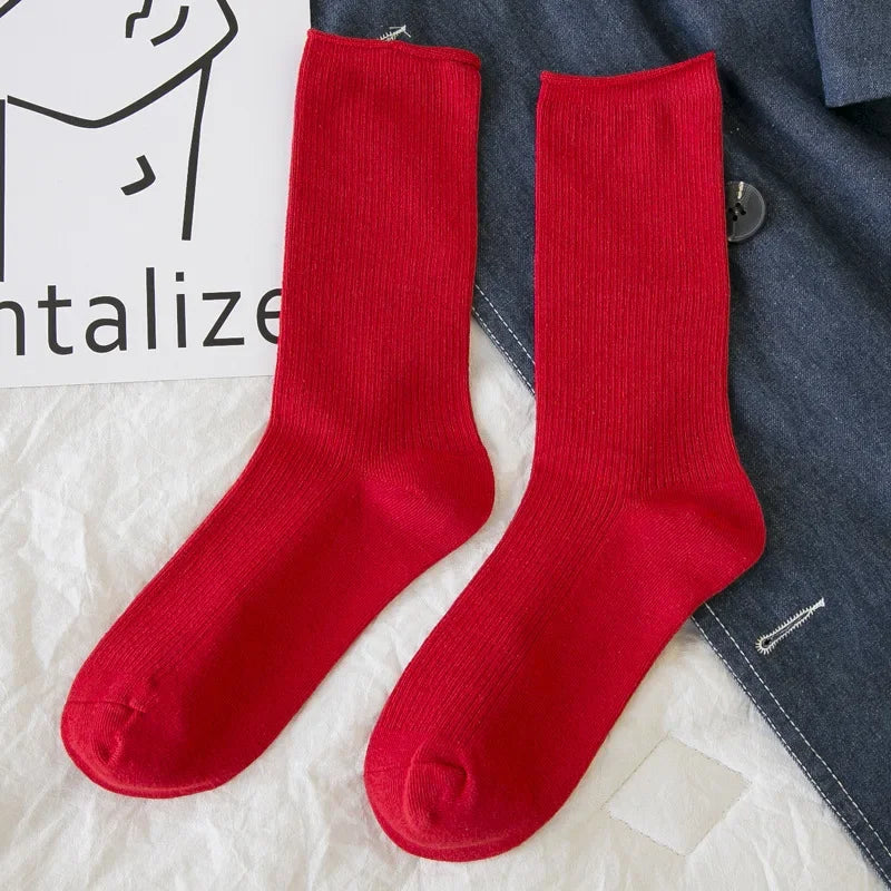 Solid Neon Crew Socks