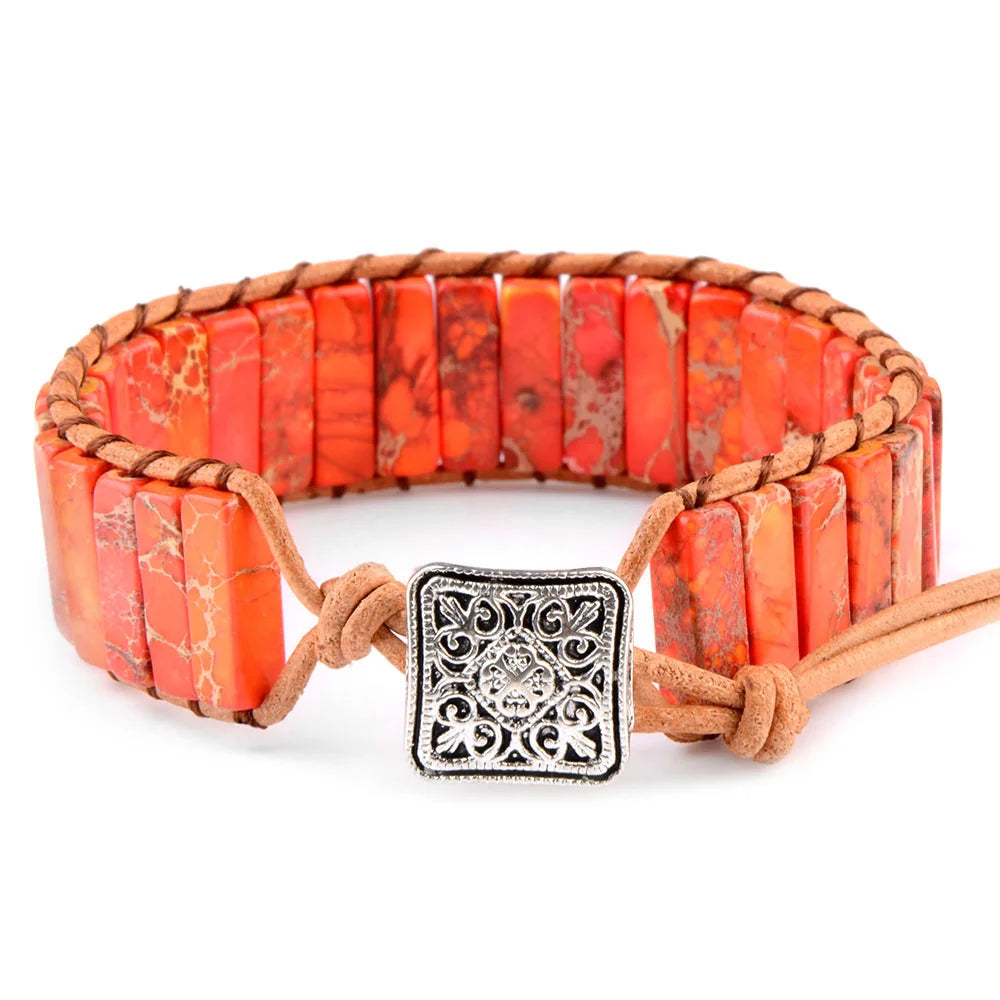 Natural Stone Leather Wrap
