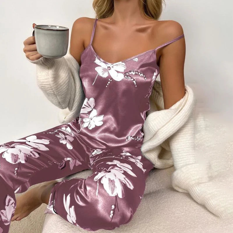 Satin Cami Trouser Pajama Set