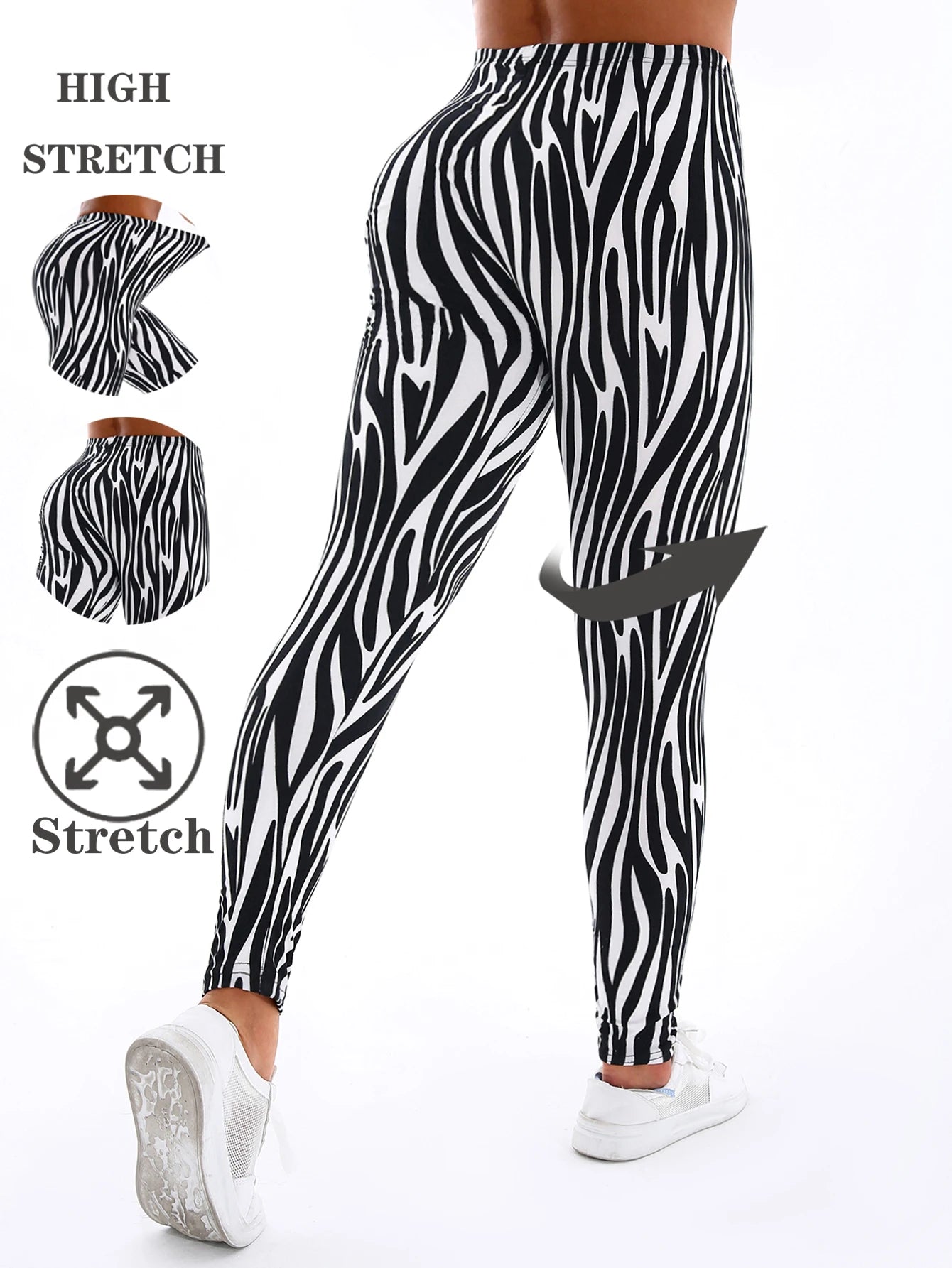 Brushed Irregular Stripe Leggings