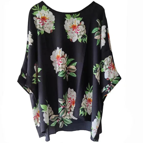 Bohemian Chiffon Batwing Blouse