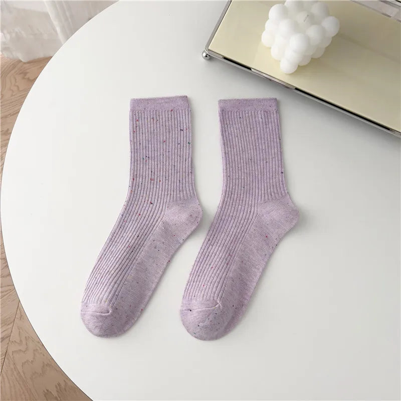 Colorful Dotted Crew Socks