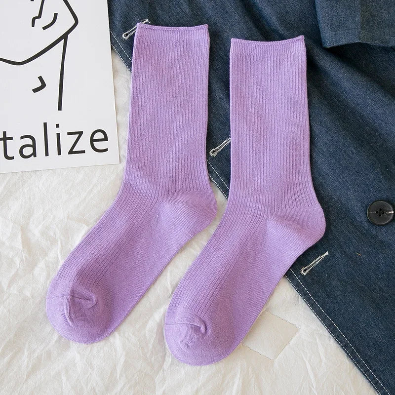 Solid Neon Crew Socks
