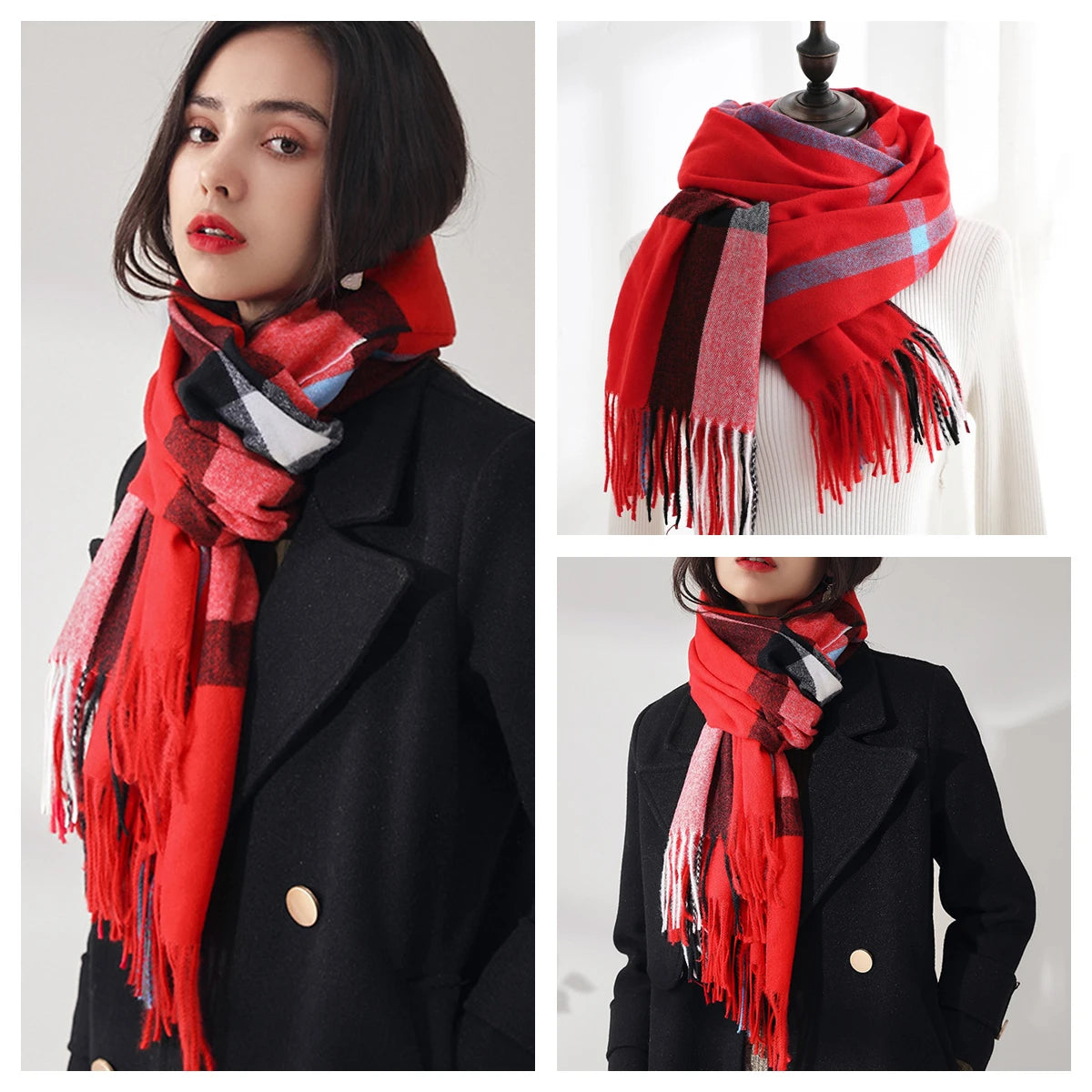 Classic Plaid Blanket Scarf