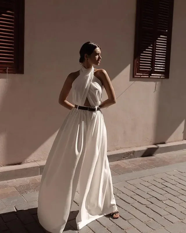 Backless Halter Street Jumpsuit