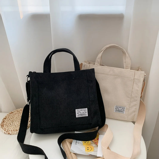 Corduroy Travel Crossbody Tote