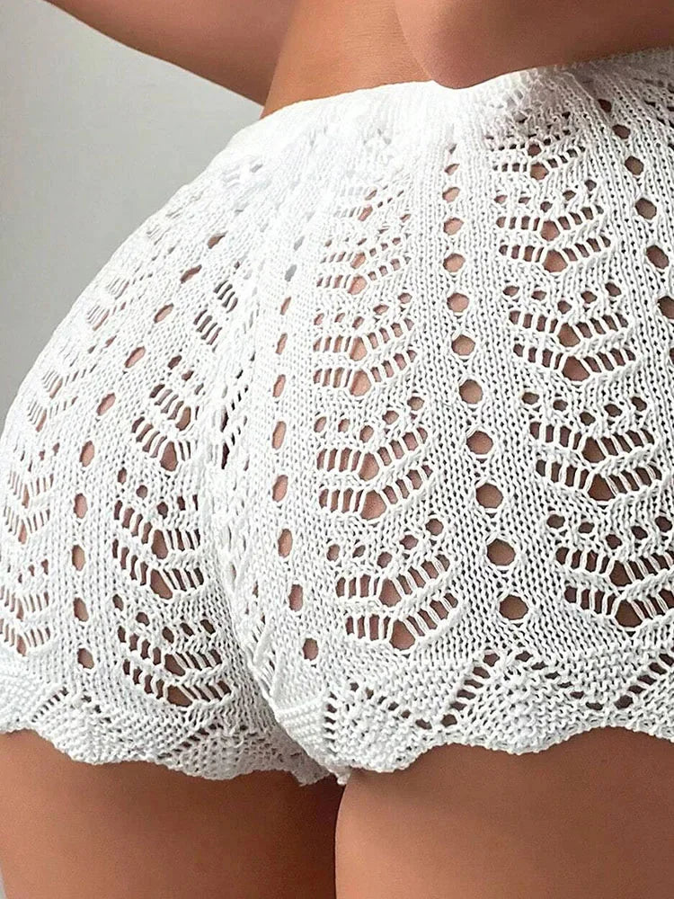 Drawstring Knit Beach Shorts