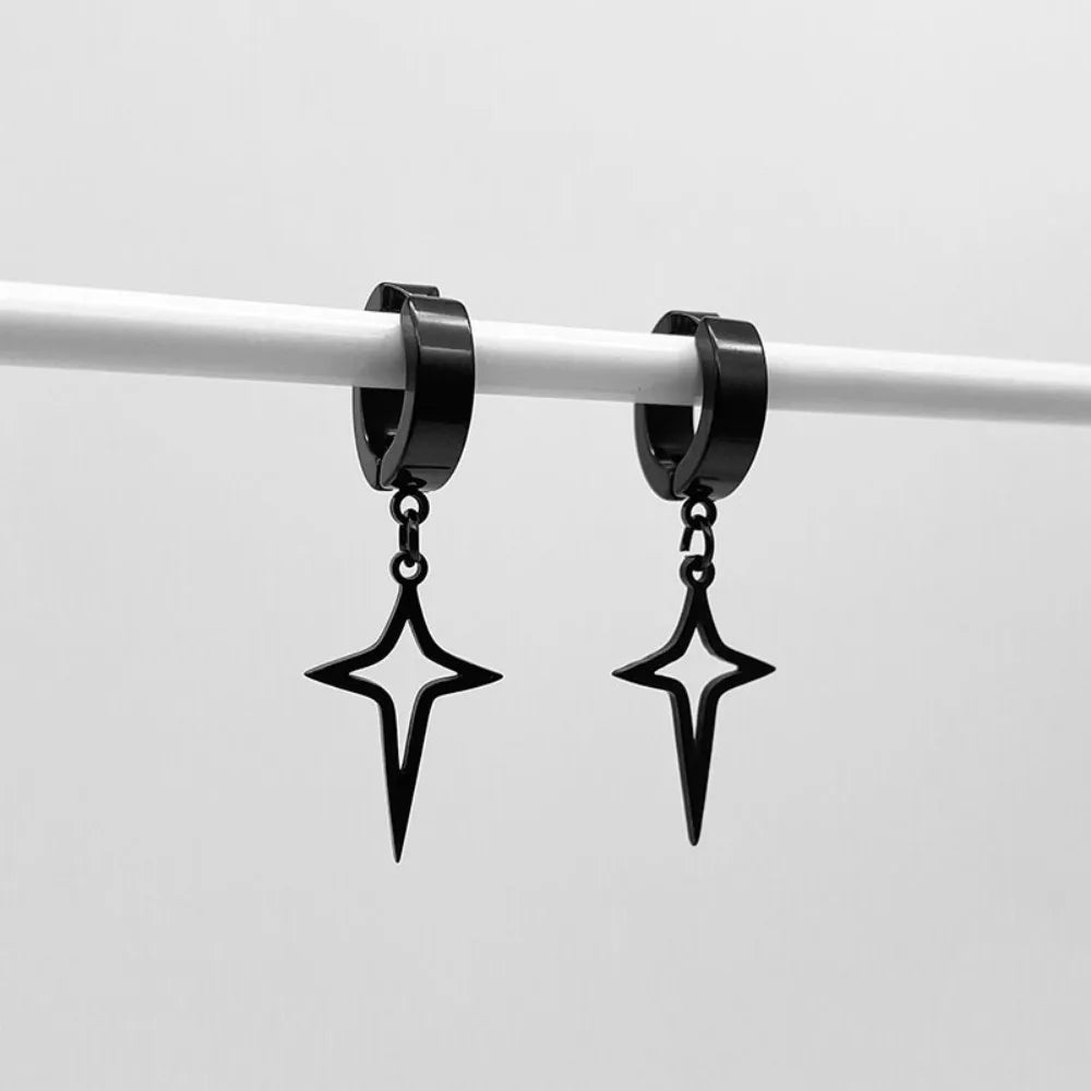 Stainless Star Clip Earrings