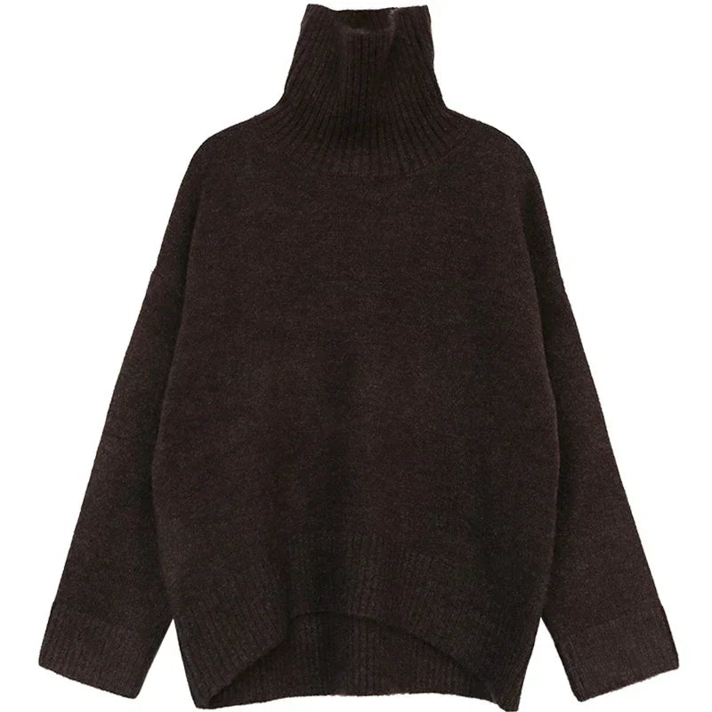 Loose Half-Neck Knit Sweater