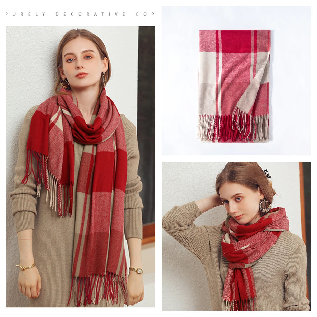 Classic Plaid Blanket Scarf