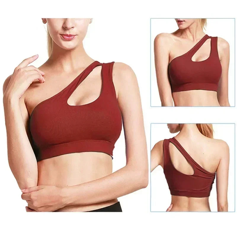 One-Shoulder Wireless Sports Bra