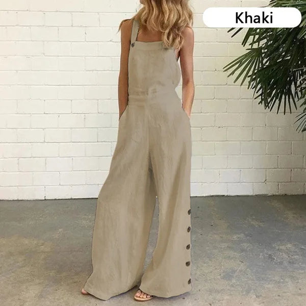 Pocketed Sleeveless Wide-Leg Jumpsuit
