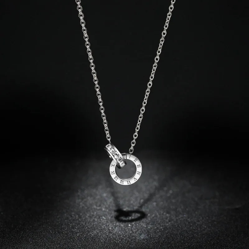 Roman Numeral Crystal Necklace