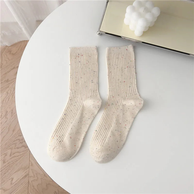 Colorful Dotted Crew Socks