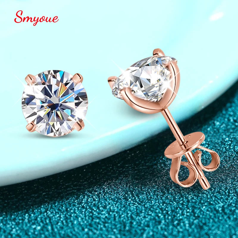 Sterling Silver Moissanite Studs