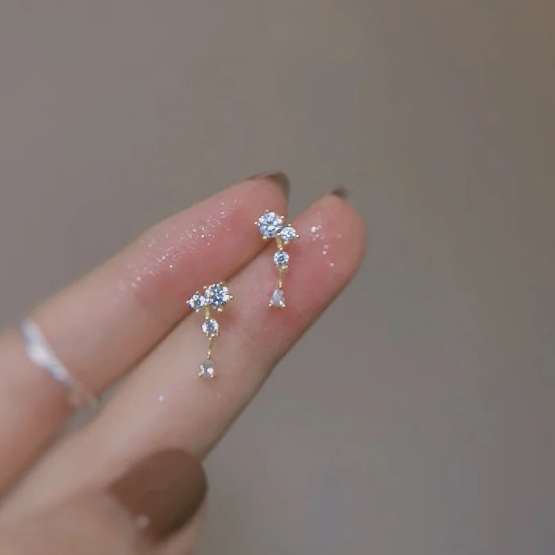 Shiny Zircon Square Studs
