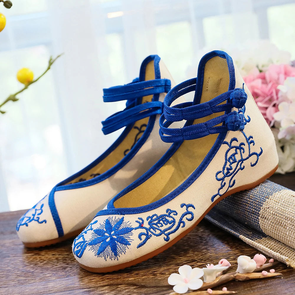 Sunflower Embroidered Ballet Flats