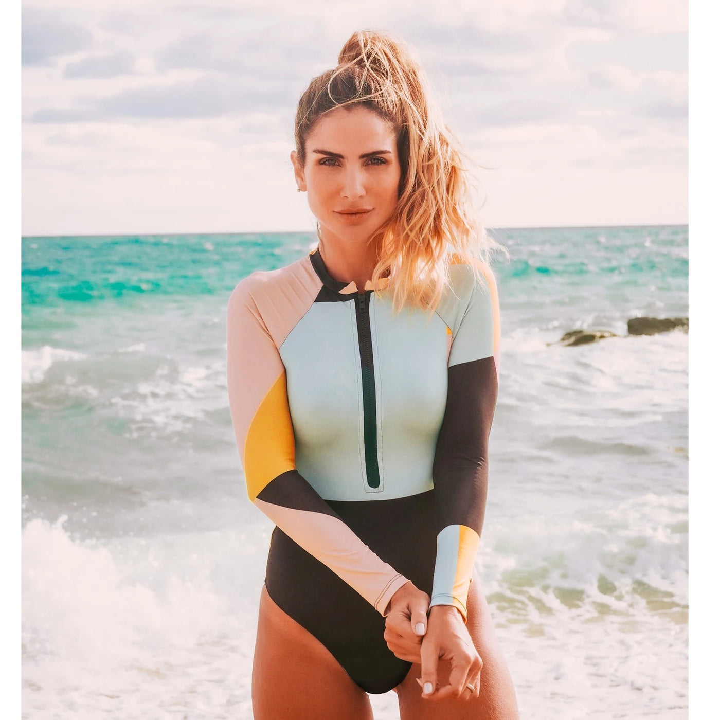 Long-Sleeve Surfing One-Piece Swimsuit