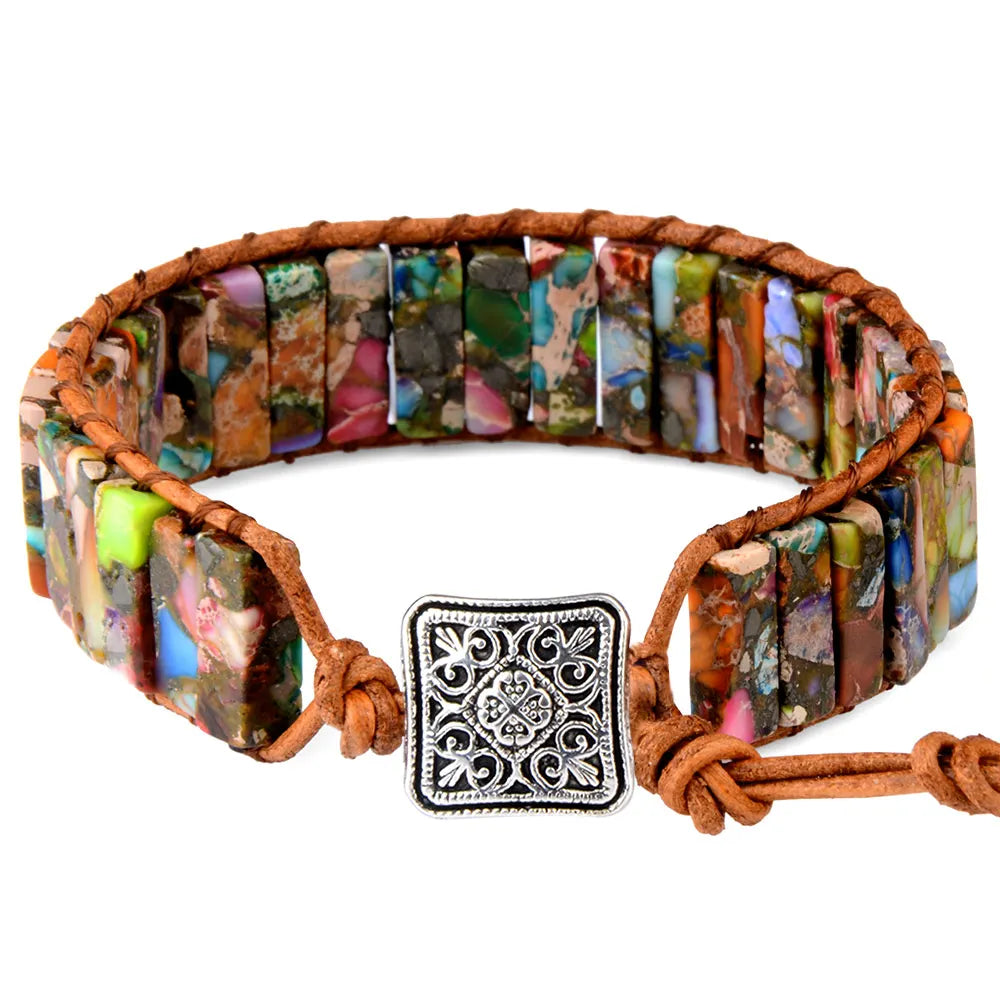 Natural Stone Leather Wrap