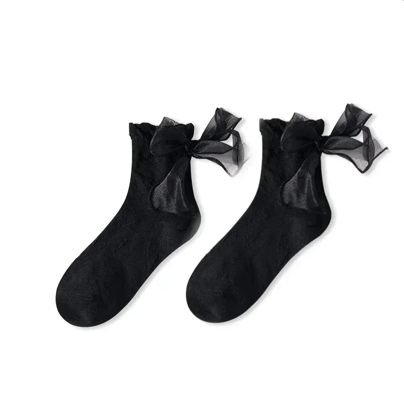 Lace Bow Ruffle Socks