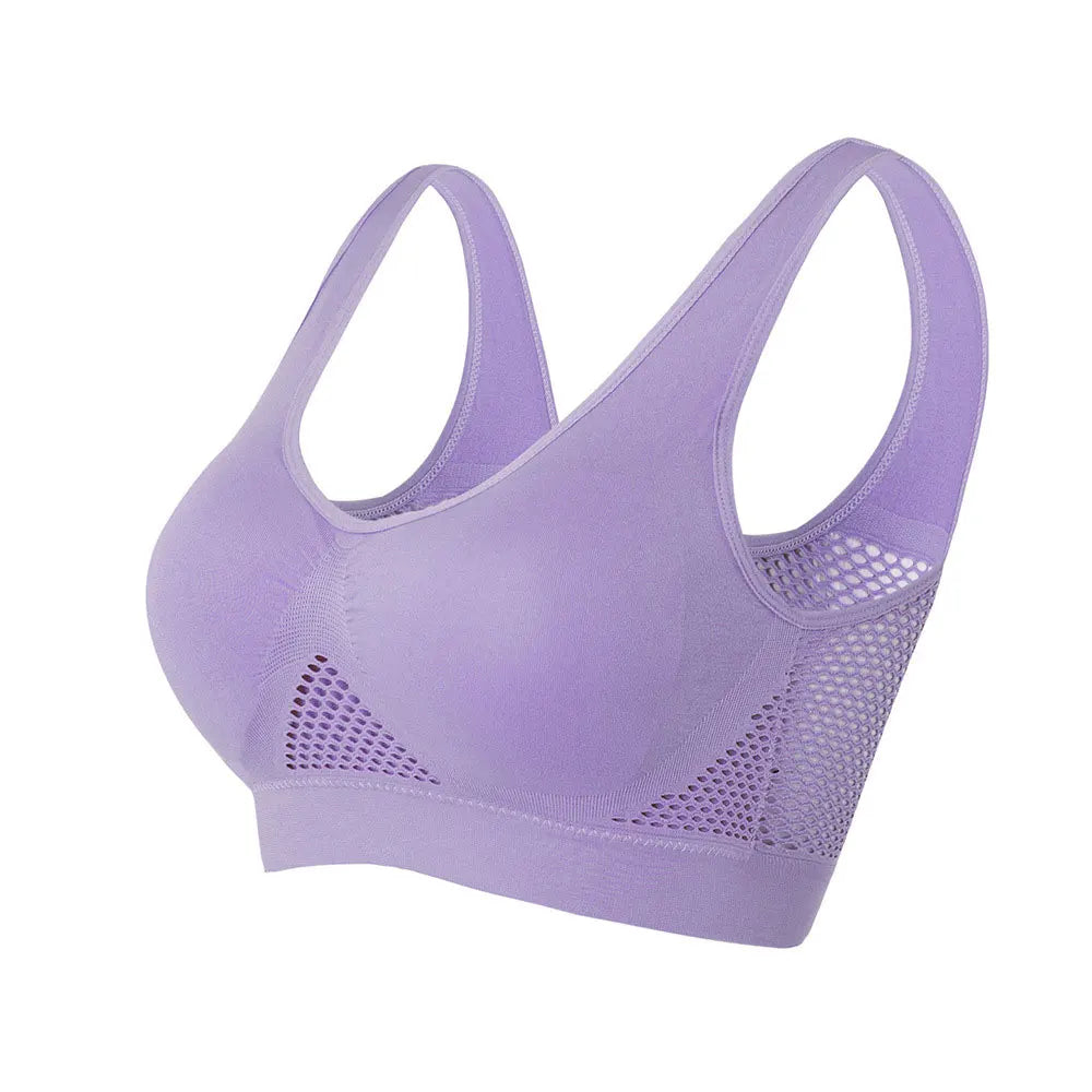 Hollow-Back Seamless Sports Bra