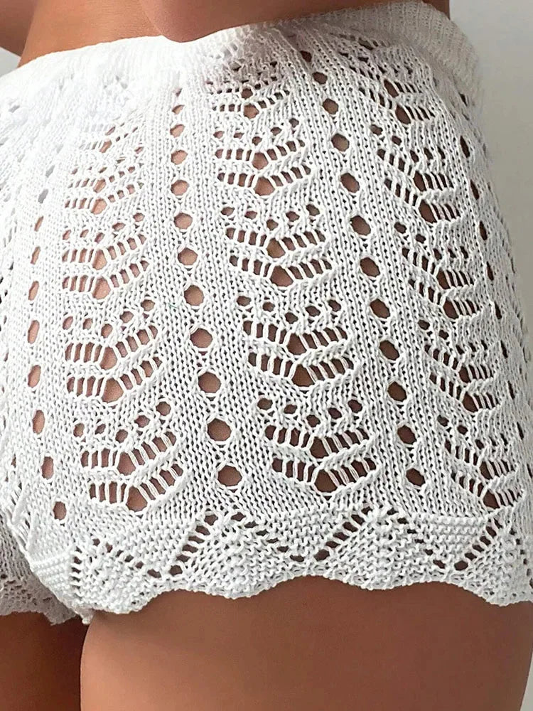 Drawstring Knit Beach Shorts
