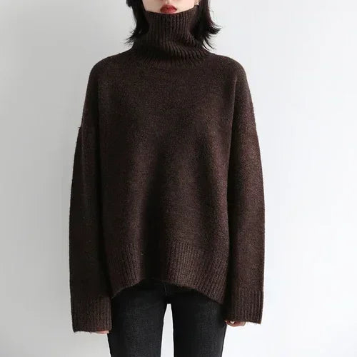 Loose Half-Neck Knit Sweater