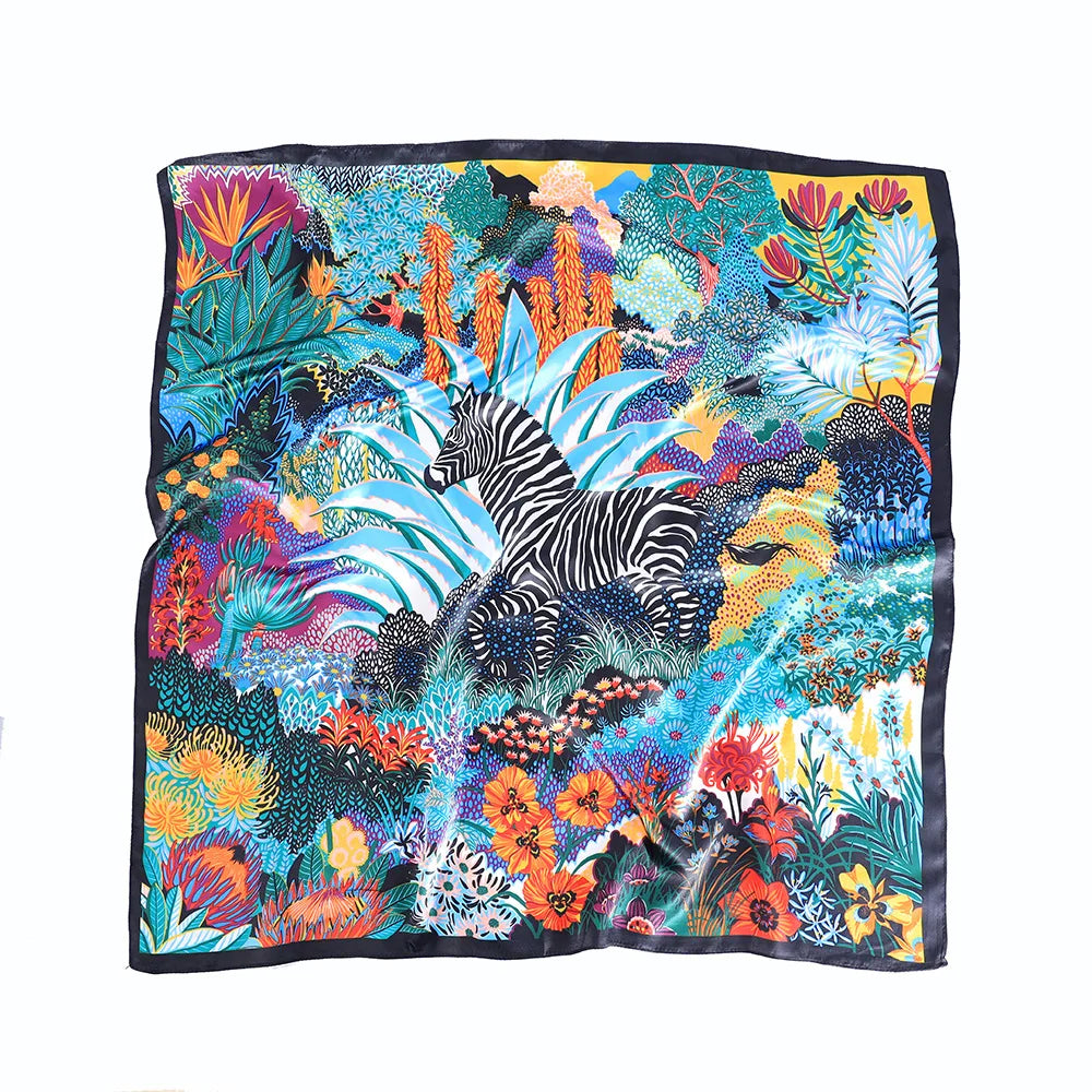 Silky Square Animal Scarf