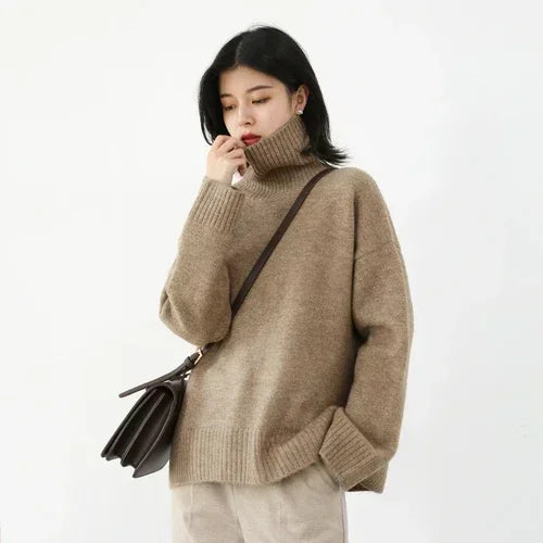 Loose Half-Neck Knit Sweater