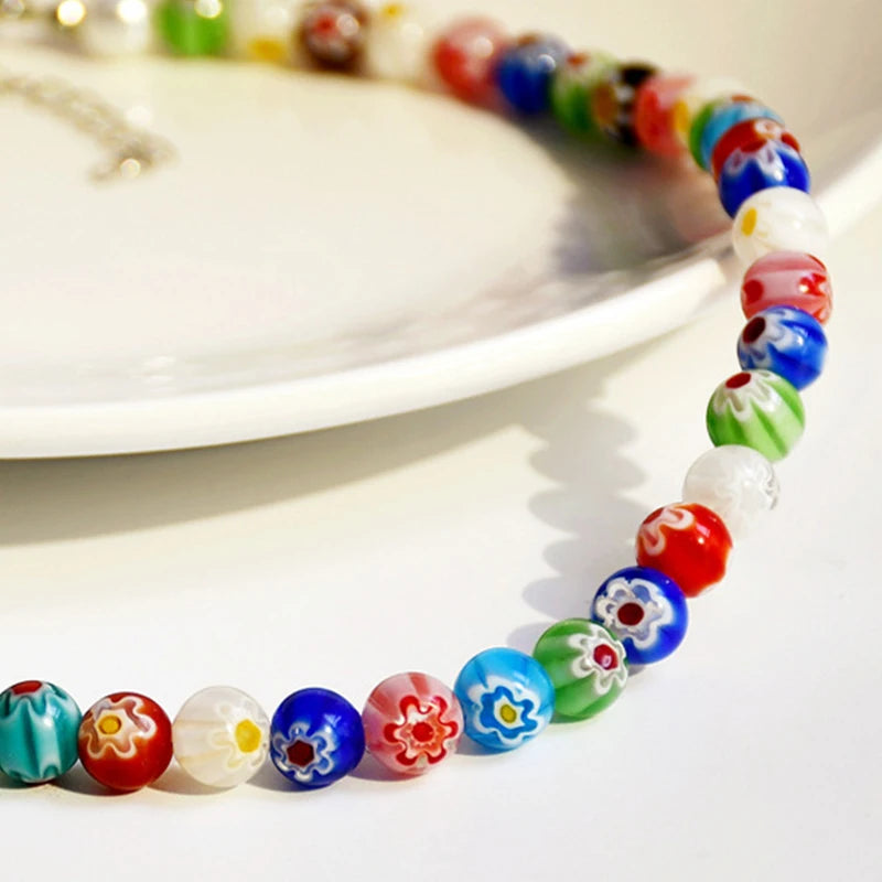 Multicolor Glass Beaded Choker