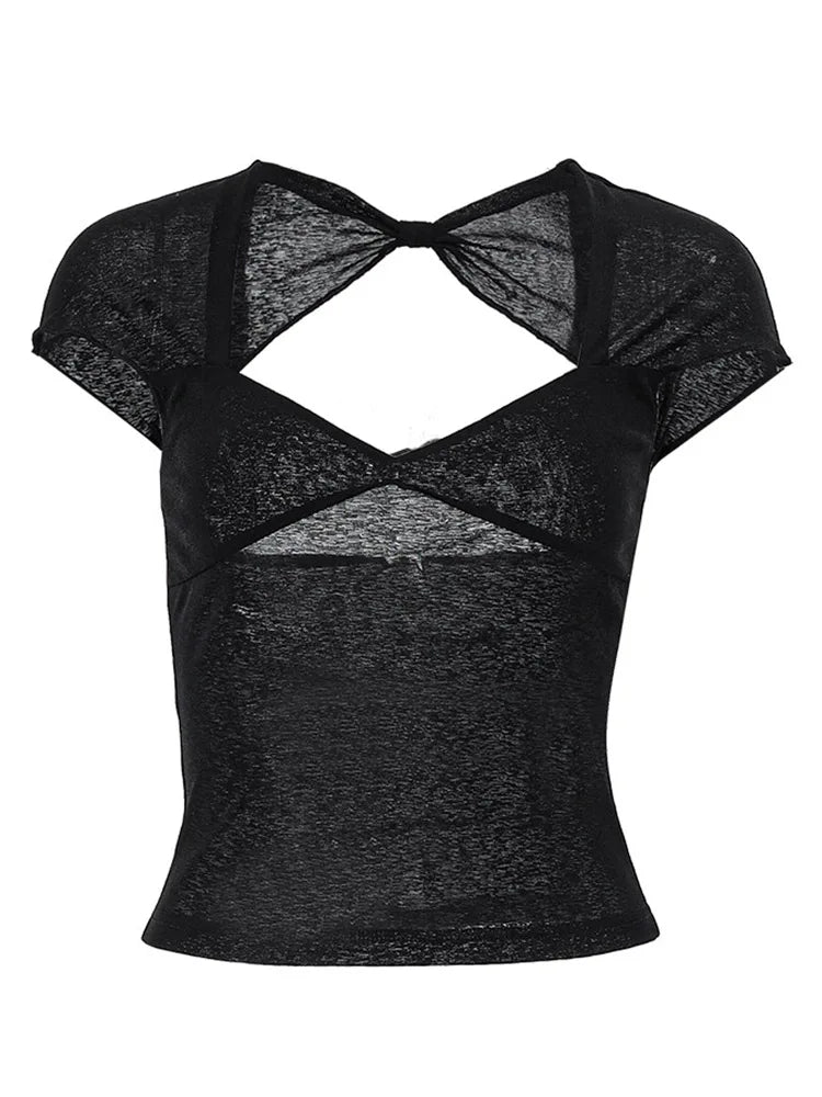 Backless Square-Neck Crop Top