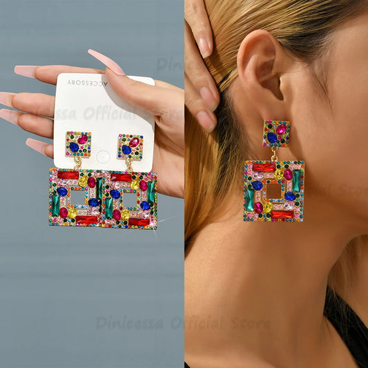 Crystal Beaded Statement Earrings