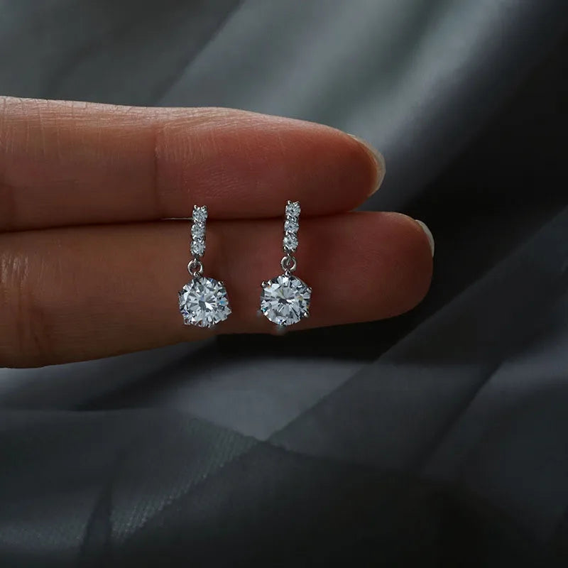 Shiny Zircon Square Studs
