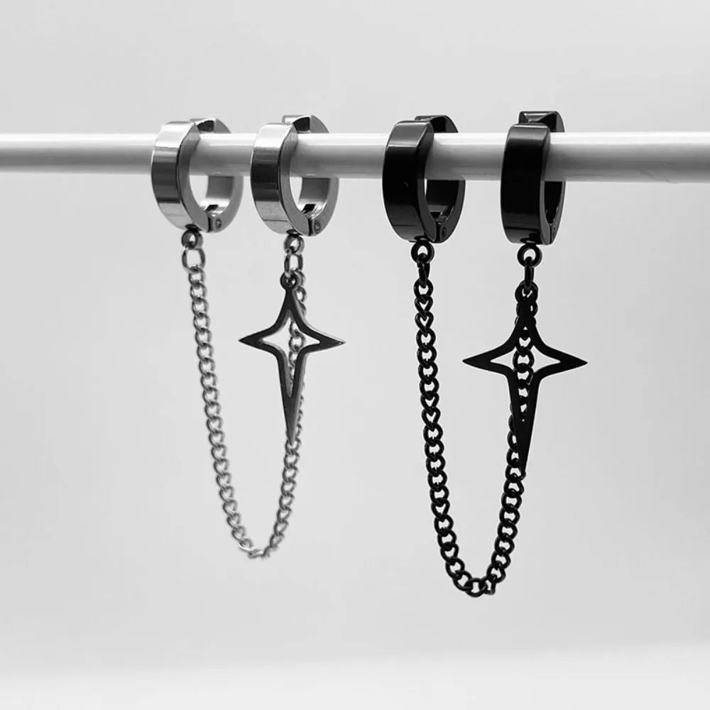 Stainless Star Clip Earrings