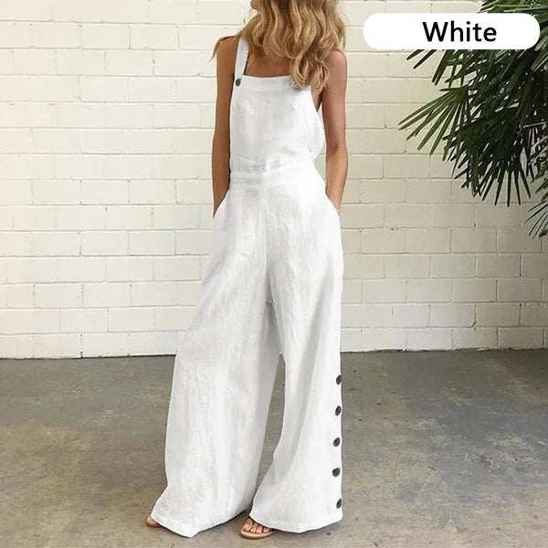 Pocketed Sleeveless Wide-Leg Jumpsuit