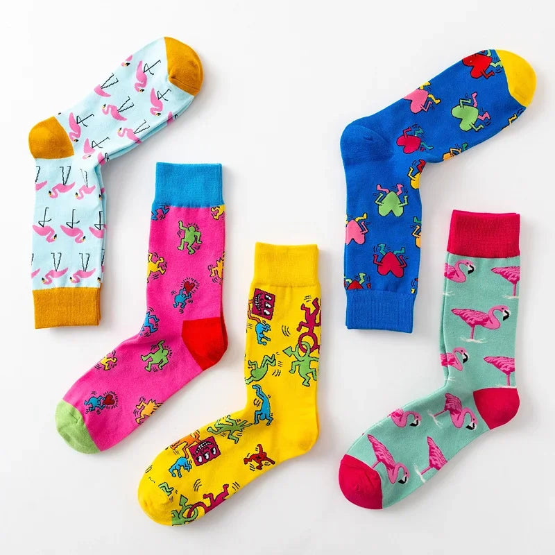 Flamingo Heart Cotton Socks