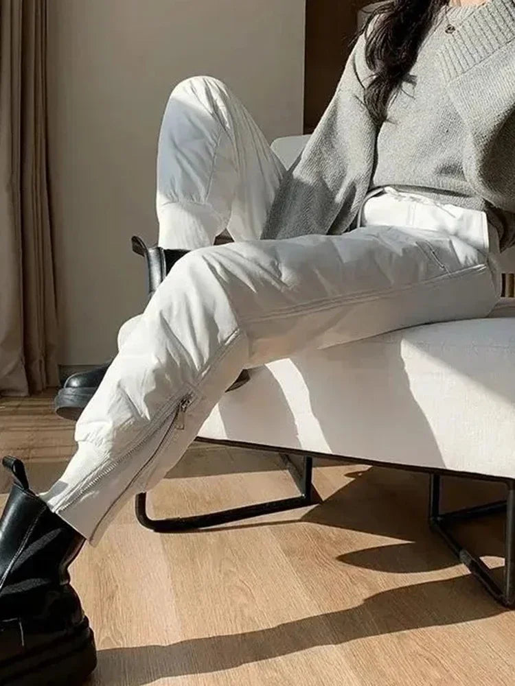 Fleece-Lined Winter Straight Pants