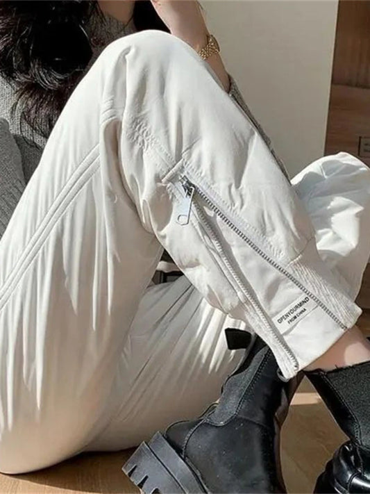 Fleece-Lined Winter Straight Pants