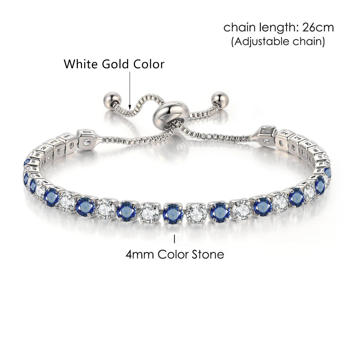 Rainbow Zircon Tennis Bracelet