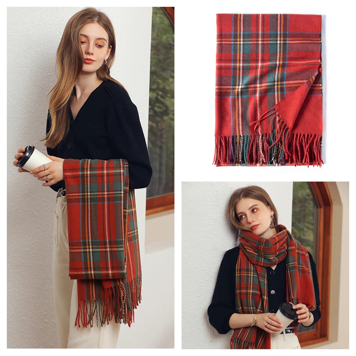 Classic Plaid Blanket Scarf