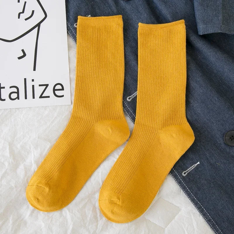 Solid Neon Crew Socks