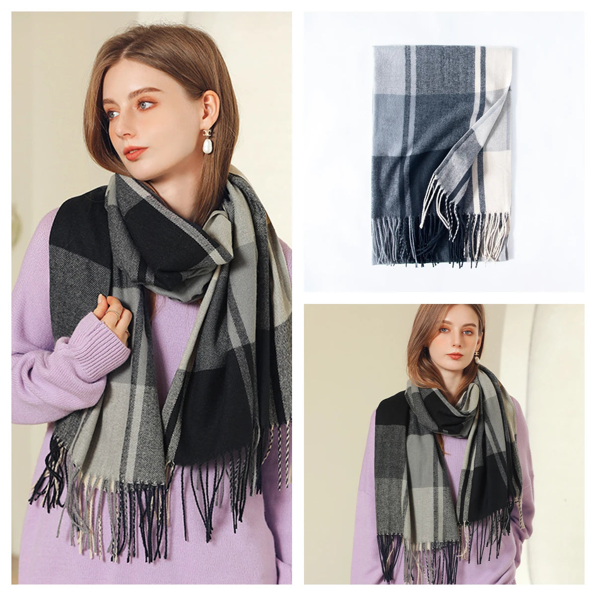 Classic Plaid Blanket Scarf