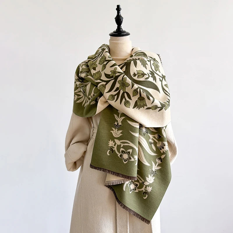 Floral Jacquard Pashmina Shawl