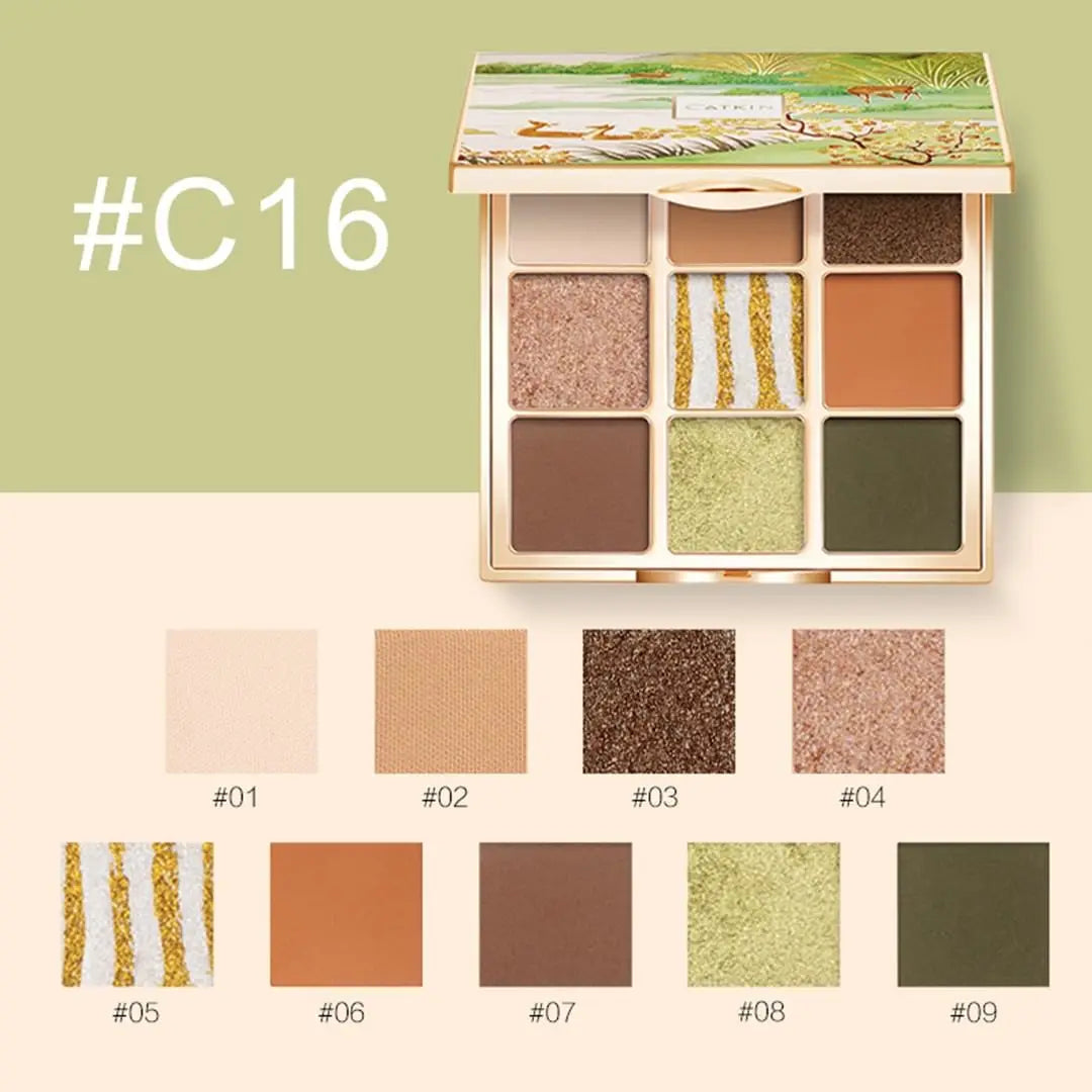 Nine-Color Pigmented Eyeshadow Palette