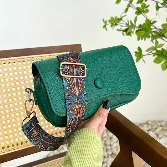 Wide Strap Crossbody Bag