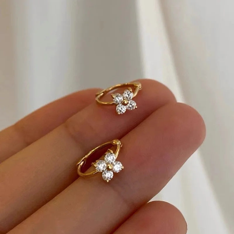 Shiny Zircon Square Studs