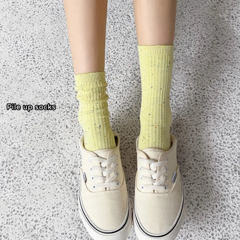Colorful Dotted Crew Socks